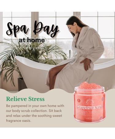 Organic Grapefruit Salt Scrub - Smooth Skin Exfoliator with Shea Butter & Vitamin E | 10 oz - Buy Online on SooperMarket.com