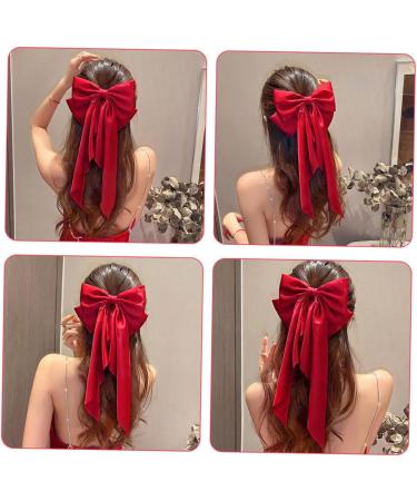 Gogogmee Satin Ribbon Hairpin Barrettes for Thick Hair Large Hair Bows for Big Hair Bows for Teen Hair Clips Barrettes Ponytail Clip Barrettes for Teen Hair Ribbon - Buy Online on SooperMarket.com