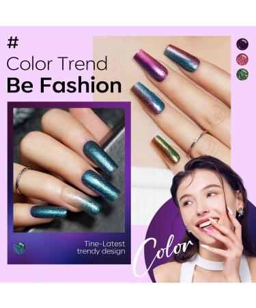 Modelones Chameleon Gel Nail Polish Set - 6 Colors Aurora Gel Polish Kit Glitter Blue Green Purple Red Brown Gel Polish Soak Off LED Nail Lamp Gel Nail Kit Home Gifts DIY Salon for Women - Buy Online on SooperMarket.com