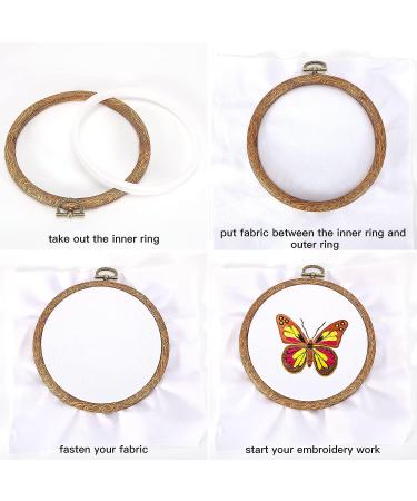 Caydo 4 Set Embroidery Hoops - Imitated Wood Display Frames for Craft Sewing and Decoration - Buy Online on SooperMarket.com