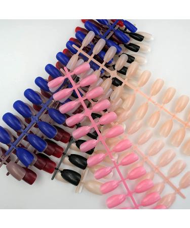 240pc Glossy Colored Ballerina False Nails Full Cover Acrylic Tips - 10 Sizes (Short Coffin) - Buy Online on SooperMarket.com