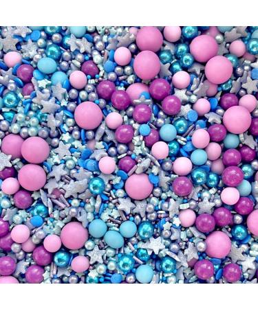 Birthday stitch sprinkles for cakes cupcake edible toppers sprinkle mix blend lilac blue purple stars silver pearls party decoration baking biscuits cake topper balls chocolate balls OHANA