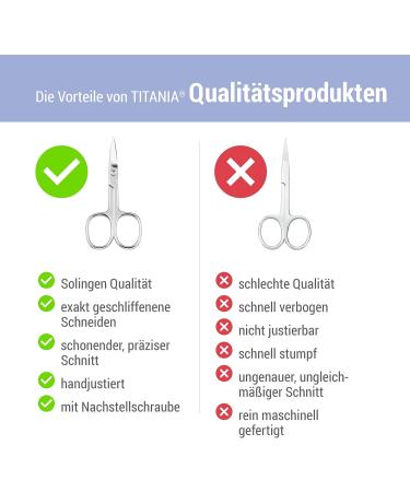 Titania Nail Scissors Solingen 9.5cm - Curved Extra Sharp Carbon Steel Professional Manicure Scissors Made in Germany - Buy Online on SooperMarket.com