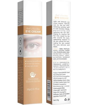 Snail Essence Eye Cream Moisturise Nourise Eye Serum Anti Aging Snail Mucus Eye Cream For Dark Circles Eye Skin Firming Mens & Women Eye Cream Reduces Fine Lines Eye Bags - Buy Online on SooperMarket.com