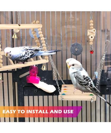 8 PC Colorful Bird Toys for Parrots Budgies Conures & Love Birds - Cage Swing & Hanging Bell - Buy Online on SooperMarket.com