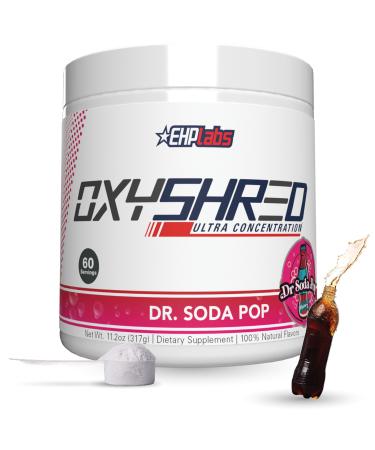 EHP Labs OxyShred Thermogenic Pre Workout Powder & Shredding Supplement - Preworkout for Men & Women Sugar Free Energy Powder with 150mg of Caffeine - Dr. Soda Pop 60 Servings
