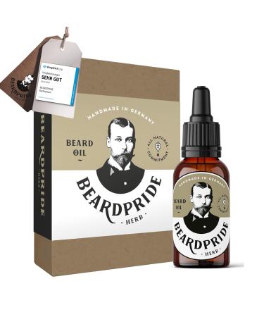 Beardpride beard oil men - Herb - The original beard oil from the barbershop - Our beard care oil makes the beard soft - 100% natural oil - Beard oil Ideal gift for men Herb 30 ml (1 Pack)