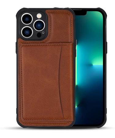 BRART Wallet Case for iPhone 13 Pro Max/13 Pro/13 with Credit Card Holder Premium Leather Magnetic Clasp Kickstand Shockproof Back Cover (Color : Brown Size : 13 Pro 6.1") 13 Pro 6.1" Brown