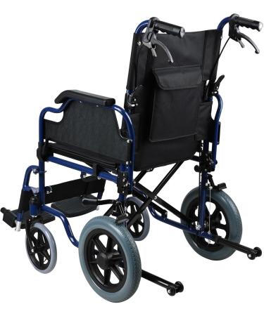 LIVINGbasics Light Weight Transport Wheelchair With Hand Brakes 17.7-Inch Wide Seat Foldable Support Weight Upto 220 Lbs - Buy Online on SooperMarket.com