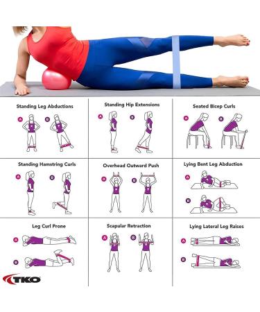 TKO Resistance Bands Set - 3 Pack | Flat Elastic Exercise Gear for Men & Women | Light Medium Heavy Resistance Levels for Fitness & Workout - Buy Online on SooperMarket.com