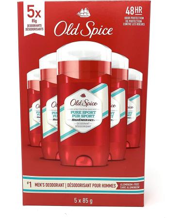Old Spice High Endurance Deodorant Pure Sport Pack of 5 Pure Sport 3 Ounce (Pack of 5)