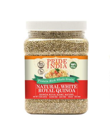 Pride Of India - Natural White Royal Quinoa - 100% Bolivian Superior Grade Protein Rich Whole Grain, 1.5 Pound Jar 1.5 Pound (Pack of 1)