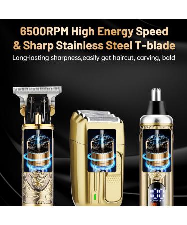 Professional Hair Trimmer & Clippers Set for Men - Cordless Electric Beard Trimmer with LCD Display - Ideal Gift for Grooming - Buy Online on SooperMarket.com