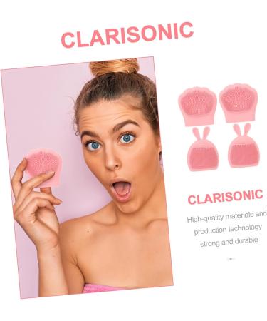 minkissy 32 Pcs Rabbit Ears Facial Brush Silicone Exfoliating Brush Hair Scalp Massager Facial Cleansing Pads Hand Held Massager Face Scrub Cleansing Brush Household Miss Silica Gel Pink Light Pinkx8pcs 7.5x7.5cmx8pcs - Buy Online on SooperMarket.com