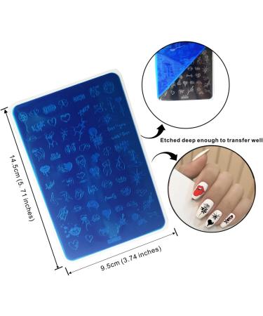 Nail Stamping Plates Heart Letter Nail Stamping Kit 2 Pcs Lips Graffiti Animals Patterns Design Nail Stamp Plate 14.5 * 9.5cm Stainless Steel Nail Art Templates DIY Nail Tools Nail Stamping D33-D34 - Buy Online on SooperMarket.com