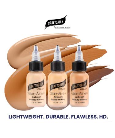 Graftobian GlamAire Airbrush Makeup - High Definition Foundation for Long-Lasting Wear | Professional Formula, Made in USA | Ideal for Makeup Artists and Beauty Enthusiasts - Buy Online on SooperMarket.com