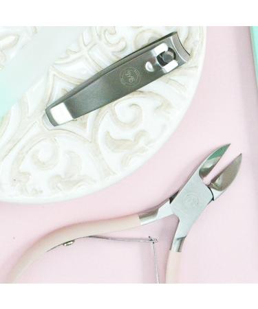 Malva Belle Ingrown Toe Nail Clippers for Thick Nails - Double Spring Tool with Safety Tip Cover - Comfort Grip Handles - Pink - Buy Online on SooperMarket.com