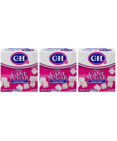 C&H Premium Pure Cane Sugar Cubes, 1 LB Box (Pack of 3)