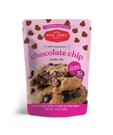 Miss Jones Baking Chocolate Chip Cookie Mix - Whole Grains, More Chocolate Chips, 50% Lower Sugar, Naturally Sweetened Desserts & Treats (Pack of 1) 13 Ounce (Pack of 1)