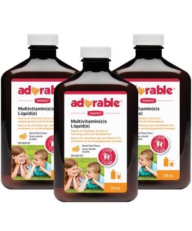 Wampole Adorable Kids Multivitamins Liquid Fast Liquid Absorption 350 ml (Pack of 3)