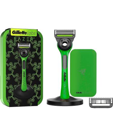 Gillette Labs with cleaning element Razer Limited Edition Razor and Travel Set for on the go 1 handle 2 blades magnetic dock razor + 2 blades + travel etui