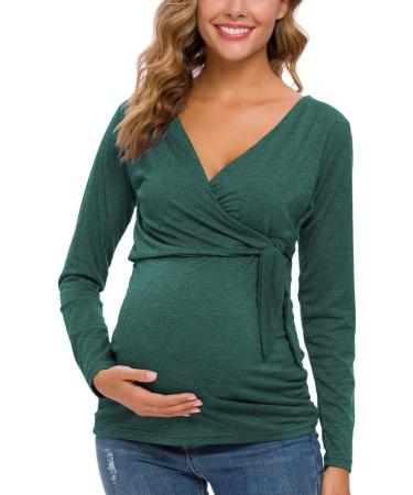 Love2Mi Long Sleeve Maternity Breastfeeding Top - V-Neck Cute Maternity Clothes | Hunterbr Long | Women's - Buy Online on SooperMarket.com