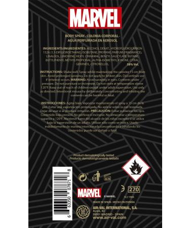 Black Panther Marvel Fragrance For Men Body Spray 6.8oz 200ml Made in Spain by Air Val International - Buy Online on SooperMarket.com