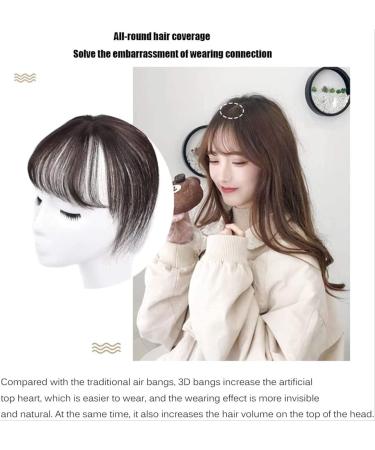 100% Real Human Hair Mini Fringe 3D Clip in Air Bangs Topper Cover fof Women Natural Looking One Piece Clip in Fringe Air Bangs Hair Extensions/909 - Buy Online on SooperMarket.com