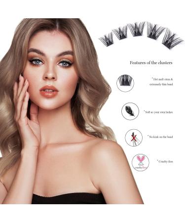 SISILILY Individual Lashes Cluster 45 Pcs DIY False Eyelashes Extension Kit - Reusable 3D Soft Natural C CC D Curl with Glue - 10/12/14/15/16mm Length - DM05 - Buy Online on SooperMarket.com