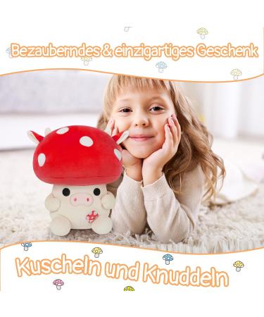 YamePuia Mushroom Cow Plush Toy - Cuddly Soft Animal Pillow for Kids | Ideal Gift for Birthdays & Christmas (30cm) - Buy Online on SooperMarket.com