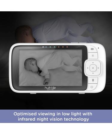 Hubble Connected Nursery Pal Skyview Smart Video Baby Monitor with 5 Inch Screen, Night Vision, Two-Way Talk, and Room Temperature Sensor - WiFi Camera with Cot Mount and Smartphone App - Buy Online on SooperMarket.com