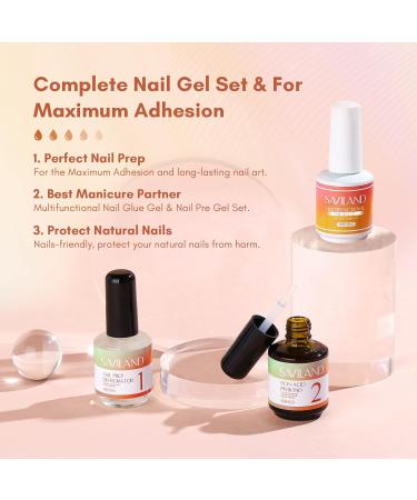 SAVILAND Nail Dehydrator & Primer | 6-in-1 Super Strong Nail Glue | 15ml Gel Prep for Gel Polish & Press Ons - Achieve Perfect DIY Nail Art - Buy Online on SooperMarket.com