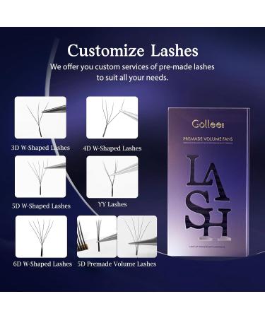 3D Premade W-shaped Eyelash Extensions - D Curl 0.07 | Volume Lashes Mixed Tray 8-14mm | Hybrid Fanning Lashes - Buy Online on SooperMarket.com