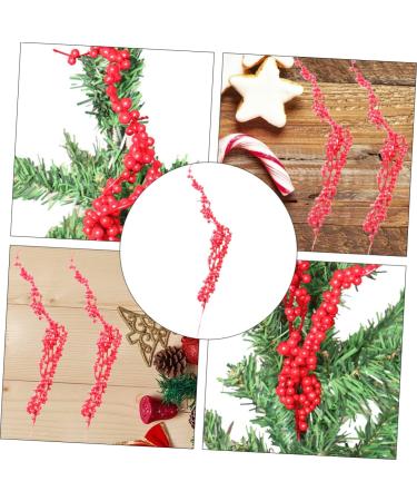 HOMSFOU 9 pcs crafts branch christmas tree red fruit christmas berry spray crafts berry picks dragon beard Foam berry decorate Christmas Red Berry Twig Stem Accessories red berries - Buy Online on SooperMarket.com
