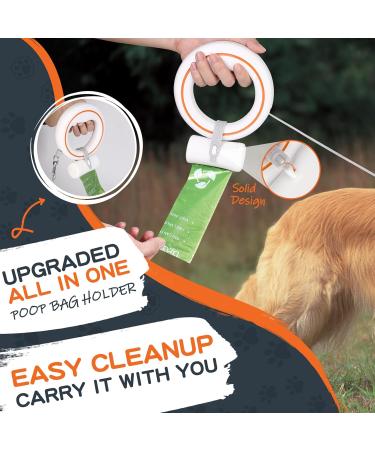 Moestar 360 Tangle-Free Dog Leash with Waste Bag Holder - 3m/10ft for Medium & Small Dogs (Orange) - International Shipping Available - Buy Online on SooperMarket.com
