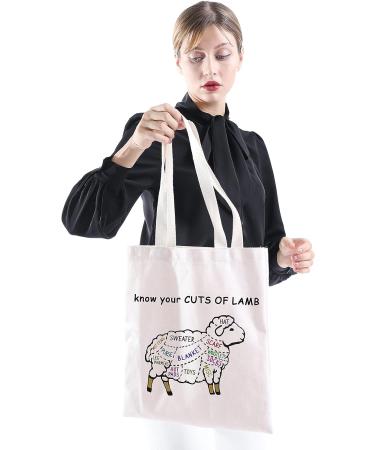 XYANFA Cuts of Lamb Knitting Tote Bag - Perfect Gift for Knitters and Sheep Lovers - Buy Online on SooperMarket.com