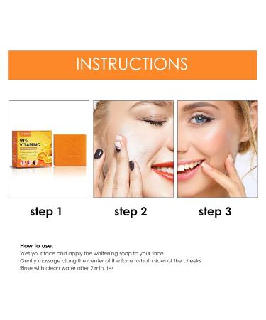 TMEEIHNSS 3PCS Vitamin C Soap Set - Handmade Orange Organic Soap for Face & Body - Buy Online on SooperMarket.com