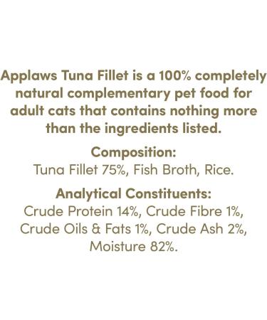 Applaws 100% Natural Tuna Fillet Wet Food in Broth for Adult Cats - 24 x 70g Pack | Premium Cat Food International Shipping - Buy Online on SooperMarket.com
