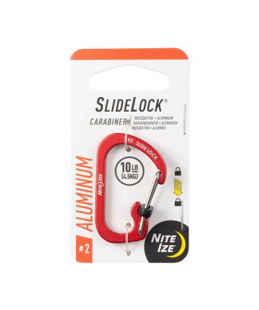 Nite Ize SlideLock Carabiner Aluminum Size #3 Red