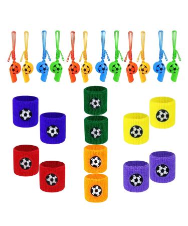 Trillerpipe football welding band children set 12 pieces of trill pipe plastic pipes+12 pieces of welding tape wrist band for party sports favors
