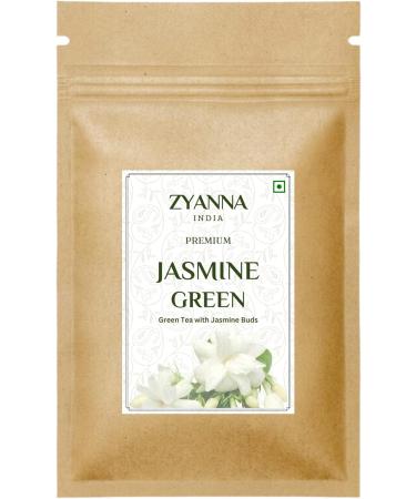 Zyanna Jasmine Green Tea: Premium Darjeeling Green Tea with Natural Jasmine Buds - 100% Natural Ingredients (3.53oz/100g) - Brew Hot or Iced (50 Cups) - Buy Online on SooperMarket.com
