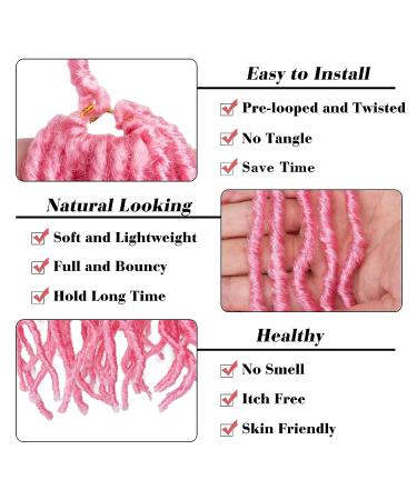 Leeven 30 Inch Pink Soft Locs Crochet Hair - BoHo Goddess Butterfly Locs - 15 Strands Pre Looped Distressed Faux Locs - Curly Synthetic Braids for Women - Pack of 1 - Buy Online on SooperMarket.com