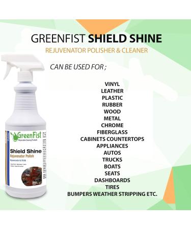 Shield Shine Rejuvenator All-in-One Polisher & Sealer for Vinyl Leather Plastic Rubber Wood Metal Chrome & Fiberglass 32oz Spray for International Shipping - Buy Online on SooperMarket.com