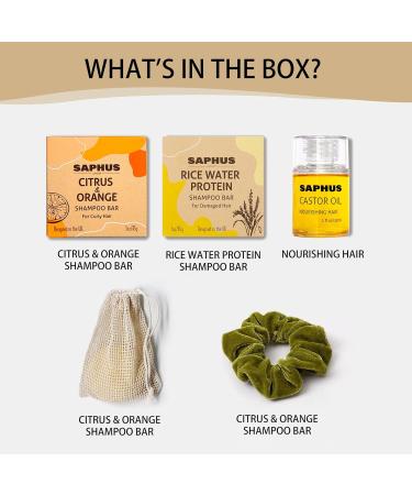Hair Care Gift Set - 2 Shampoo Bars Hair Oil & Scrunch - Nourish & Style Your Hair - Buy Online on SooperMarket.com