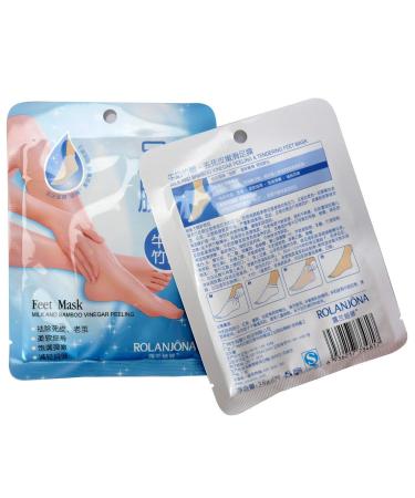 Foot Care Mask - Rolanjona | 5 Pairs | Bamboo Acid & Milk Membrane | Whitening & Moisturizing Peeling for Soft Feet - International Shipping Available - Buy Online on SooperMarket.com