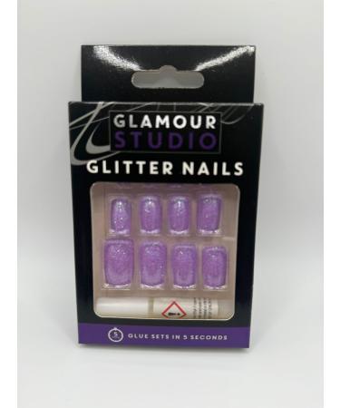 glitter false nails (Purple)
