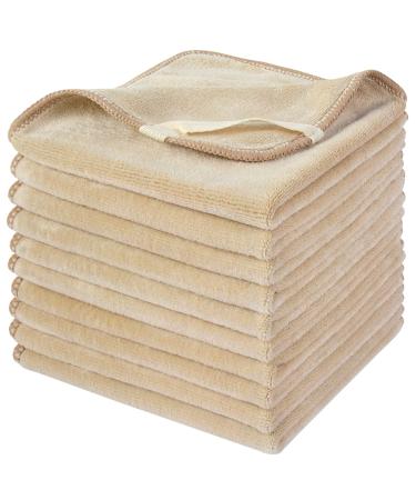 Sinland microfiber facial towels quickly drying absorbent washcloth soft make-up remover cloths 30.5 x 30.5 cm 1 piece (10 pack) Cream