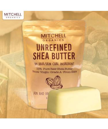 Mitchell Organics Unrefined African Shea Butter | 16 Oz / 455 G | Pure Body Butter For Dry Skin Effective on Stretch Marks Grade A | For All Skin Types - Buy Online on SooperMarket.com