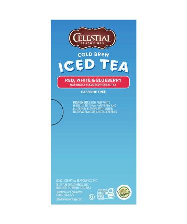 Celestial Seasonings Cold Brew Iced Tea - Red White & Blueberry, Caffeine Free, 18 Bags (1.1 oz) - Buy Online on SooperMarket.com