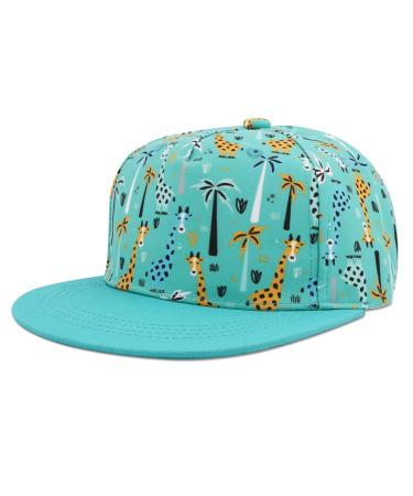 Seyufn children baseball cap baby girl boys cap baseball cap with a flat clamp for children boy sport hat with cartoon pattern girls 1-2 years of giraffe